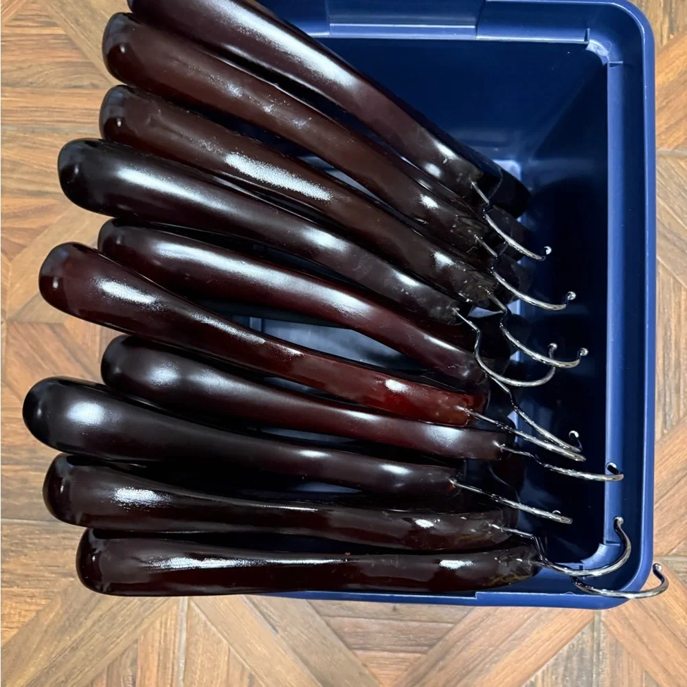The Container Store Brown Wooden Hangers lot of 5